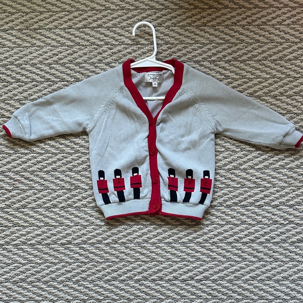 Precious Gray and Red Kids Cardigan